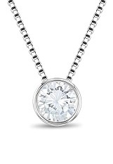 felicitous silver clear cubic zirconia birthstone necklace for teens
